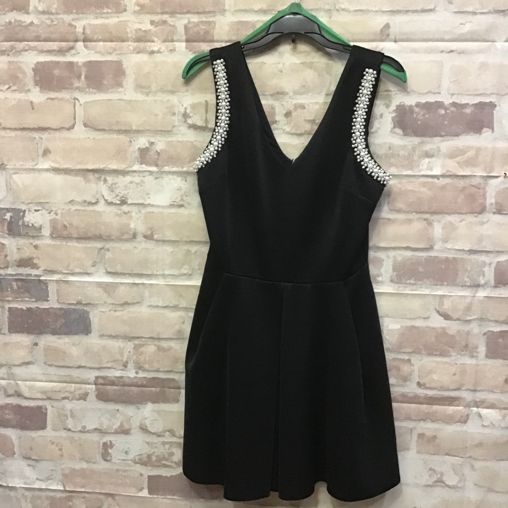 Aqua Fit & Flair swing dress with pearls...medium